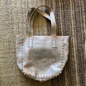 Grey distressed leather purse
